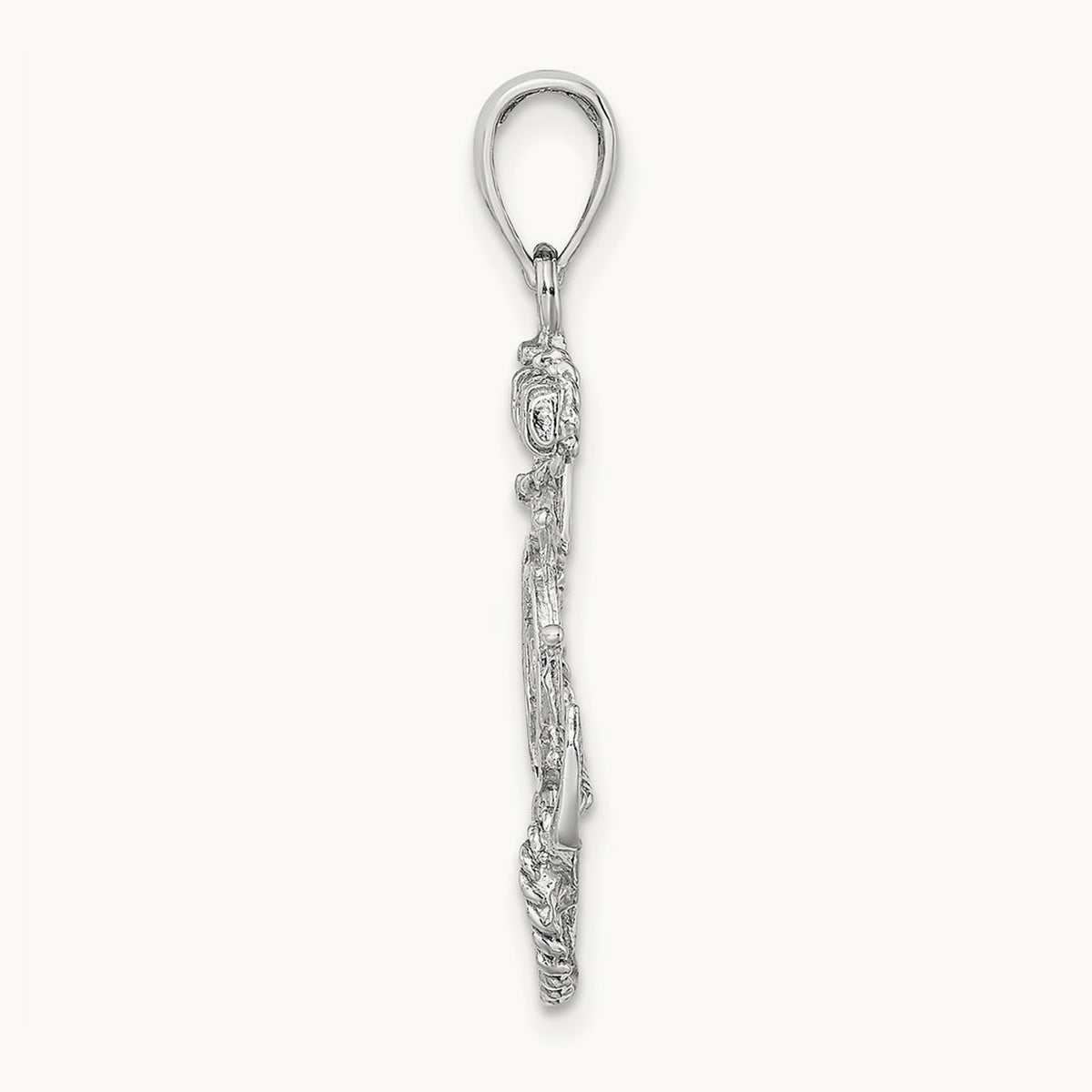 Anchor and Wheel Pendant — 14K White Gold