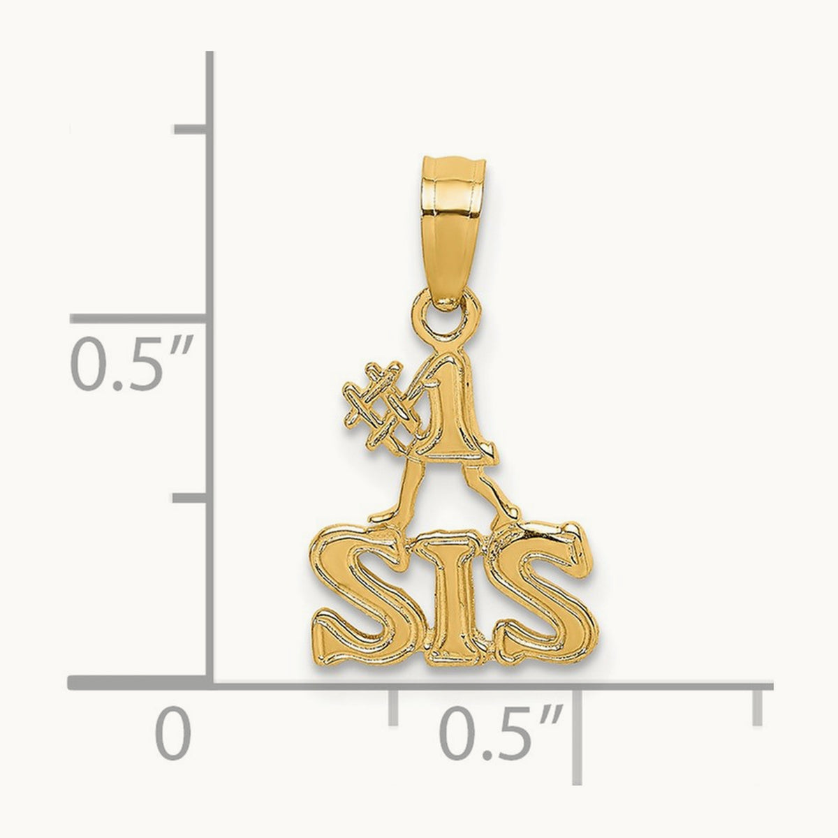 Polished #1 SIS Charm, 14K