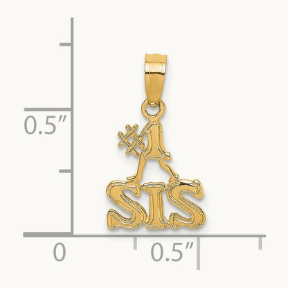 Polished #1 SIS Charm, 14K