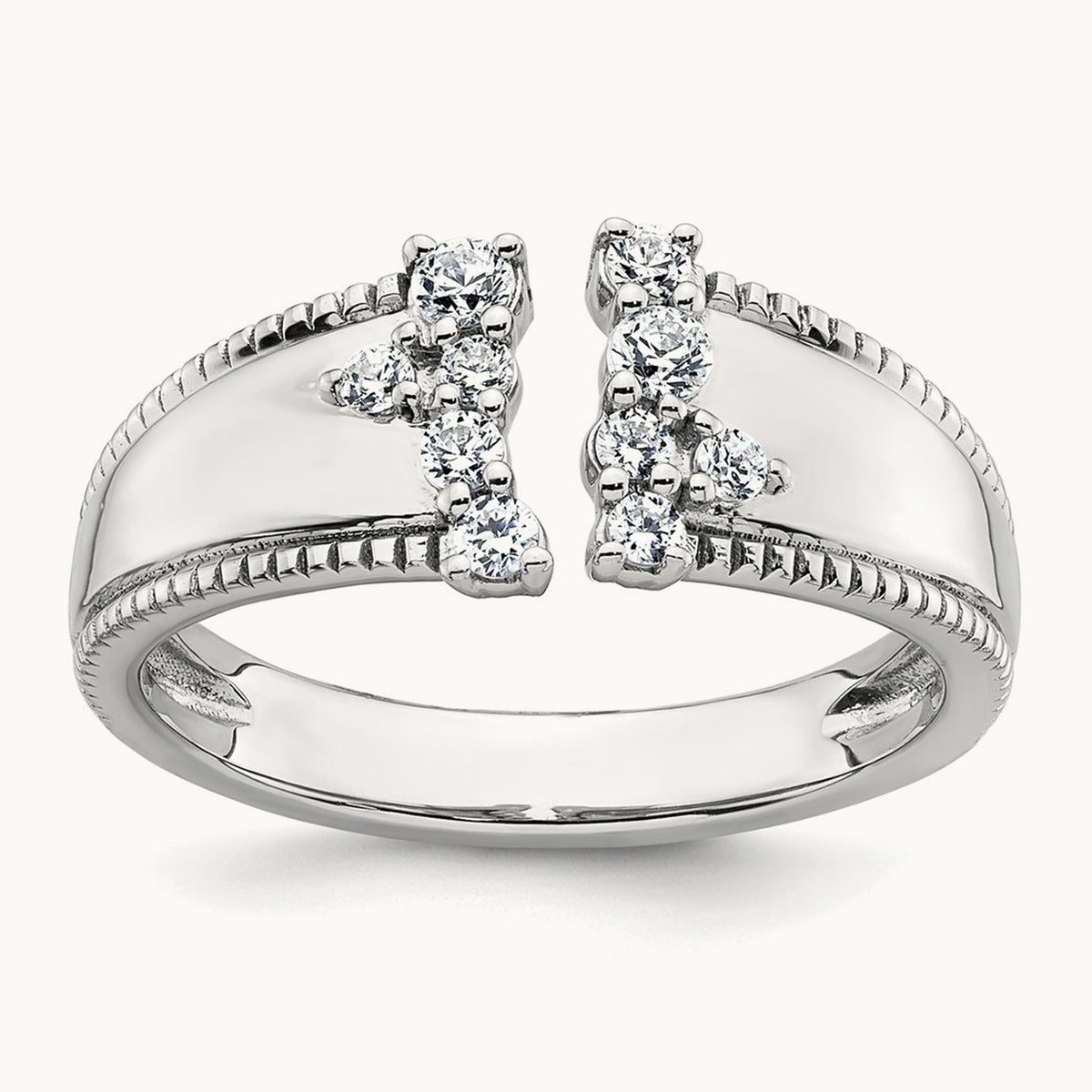 Open Cuff Fashion Ring — 14K White Gold, 7