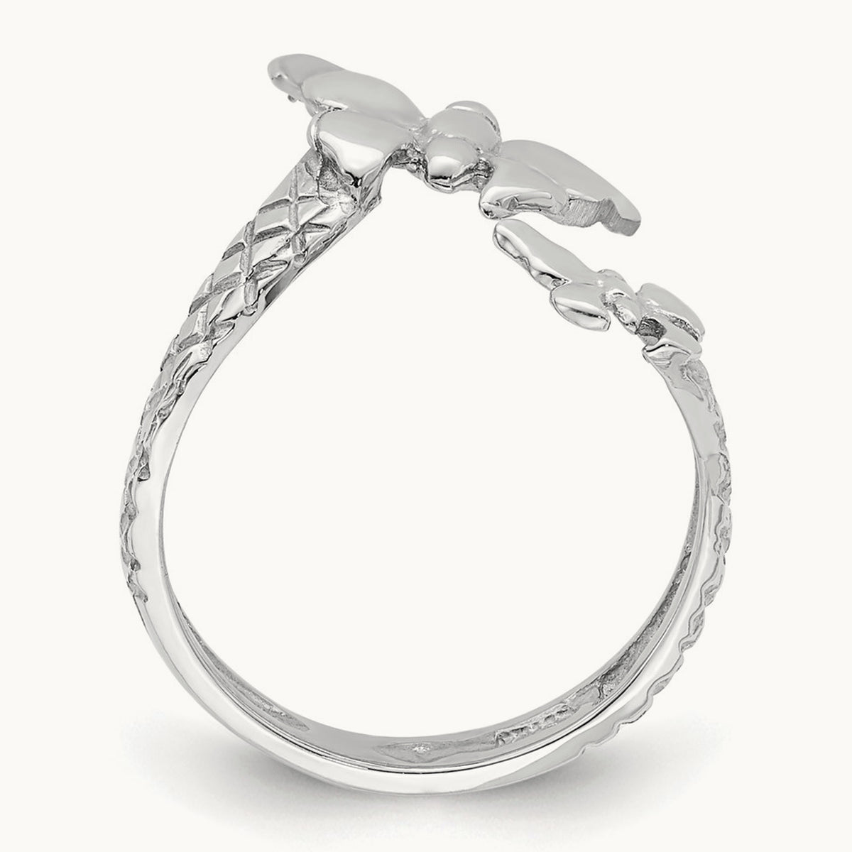 Polished & Textured Butterfly Toe Ring — 14K Yellow Gold