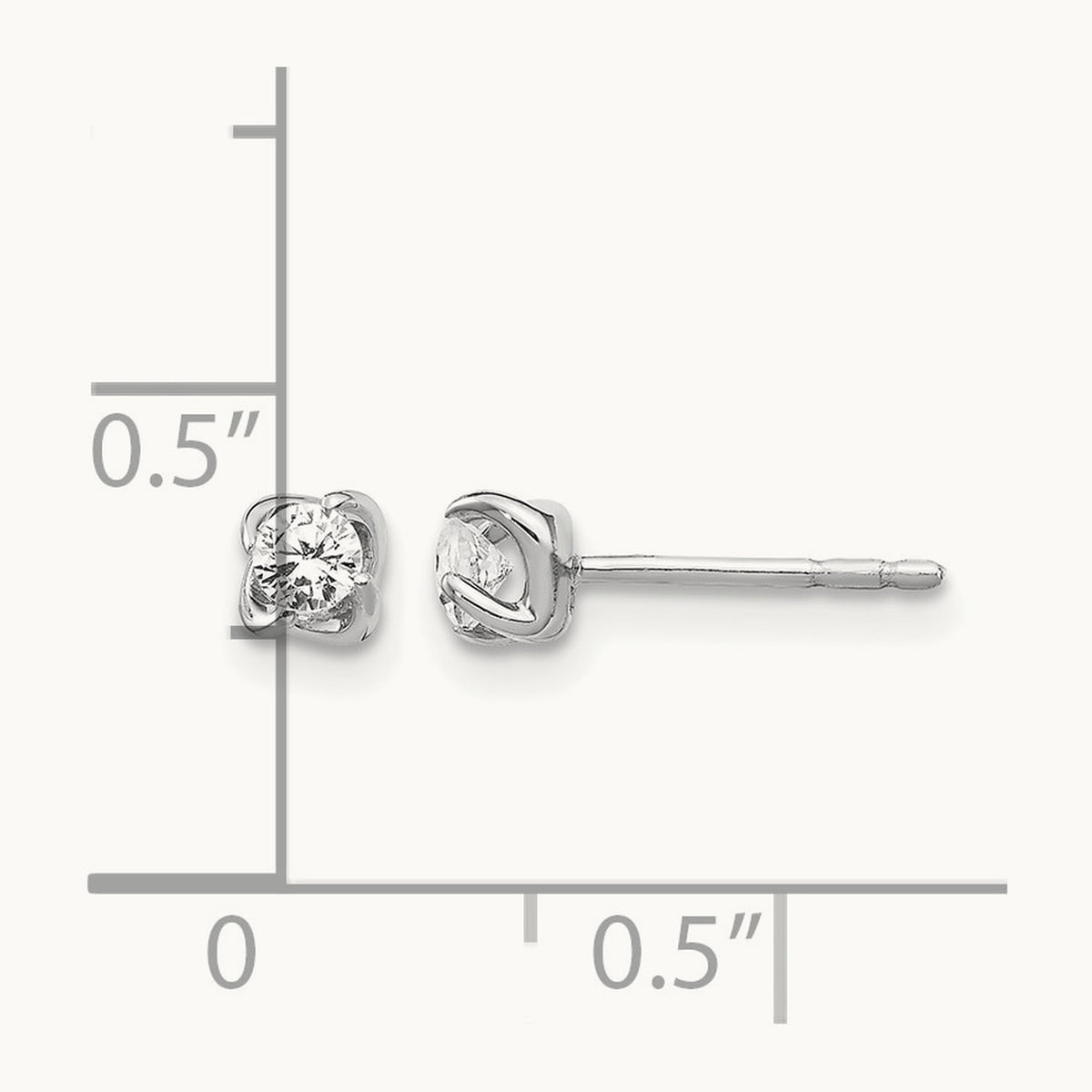 Diamond Post Earrings — 14K White Gold