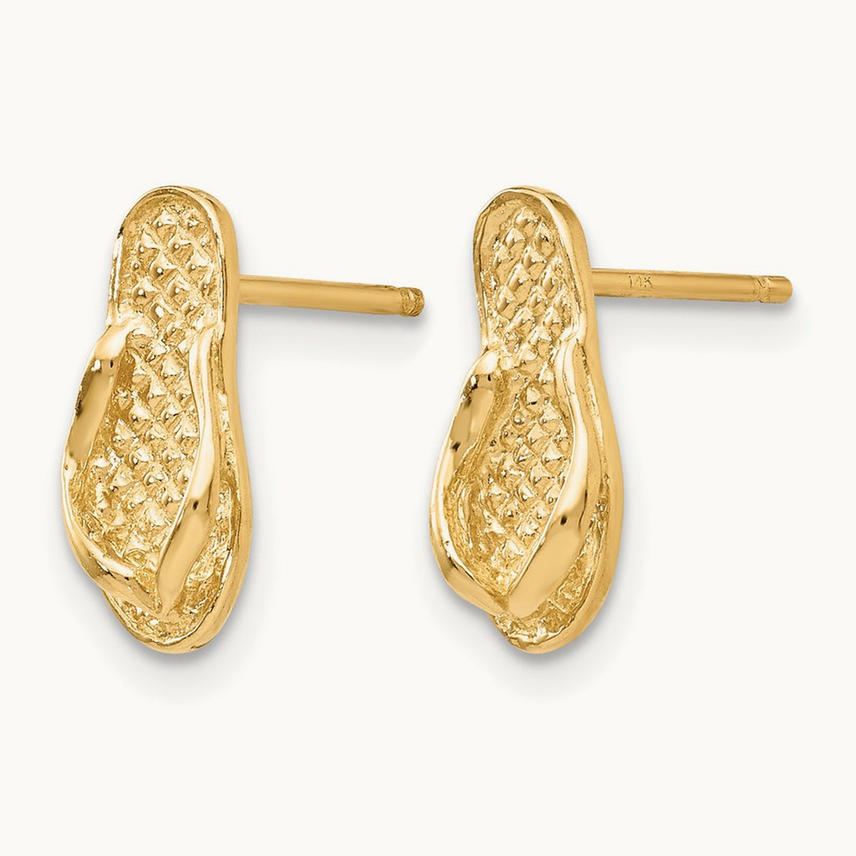 Flip Flop Earrings, 14K