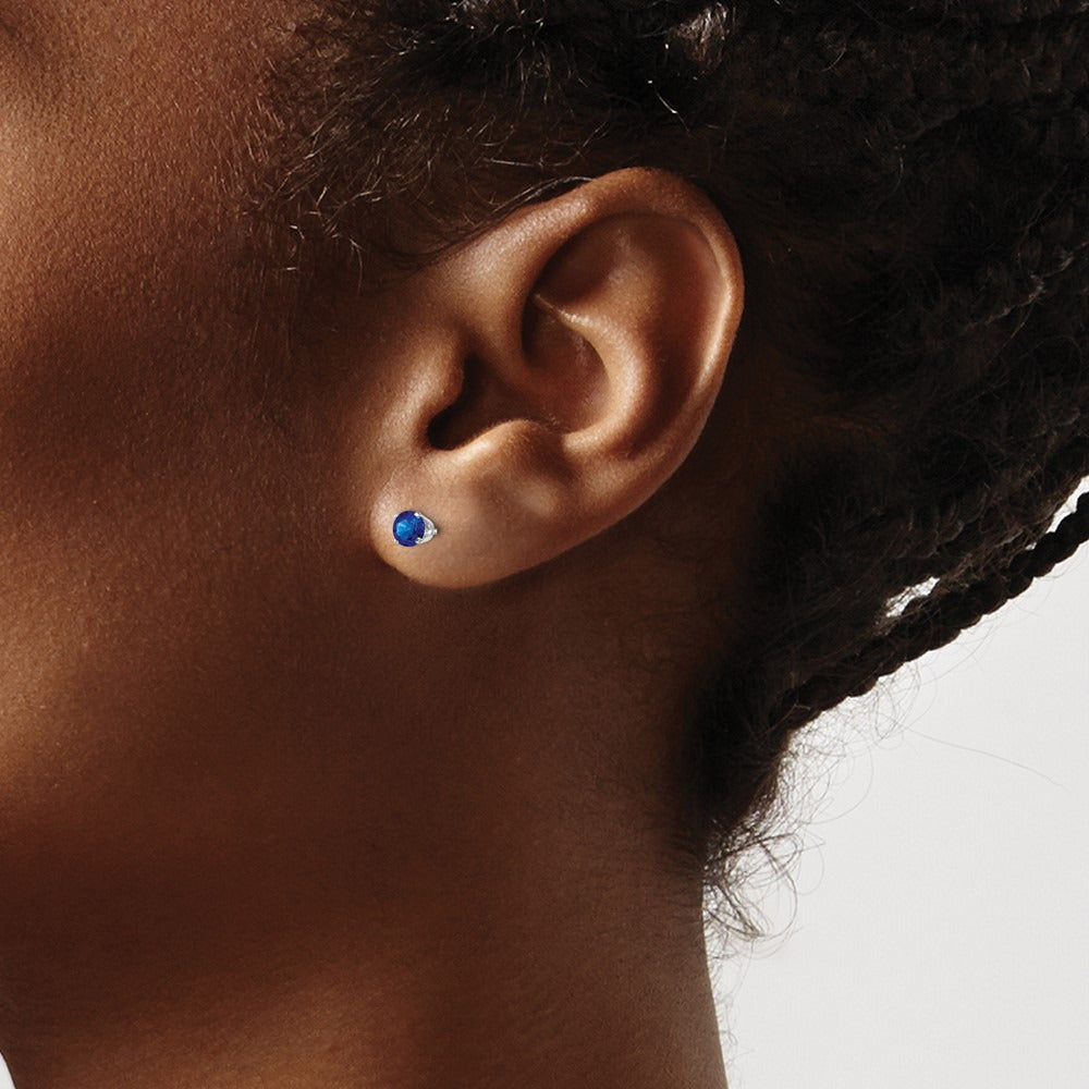 Sapphire Stud Earrings — 4mm