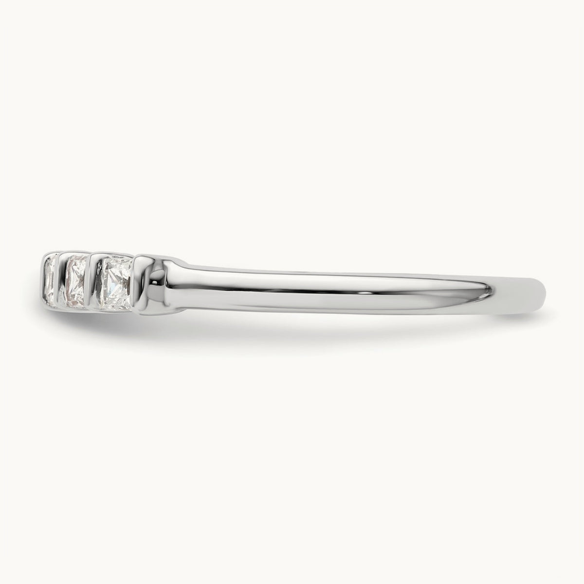 Bar-Set Princess-Cut 5-Stone Band — 1/3 ct, 7