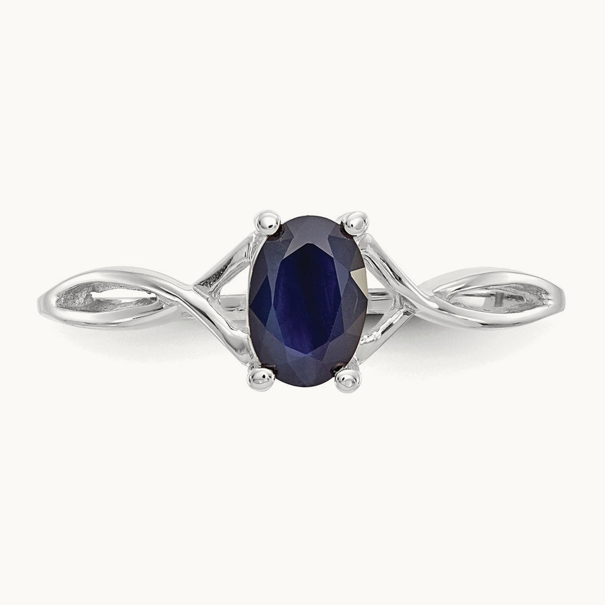 Sapphire Birthstone Ring, 14K White Gold
