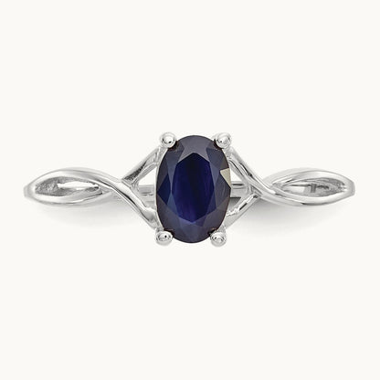 Sapphire Birthstone Ring, 14K White Gold