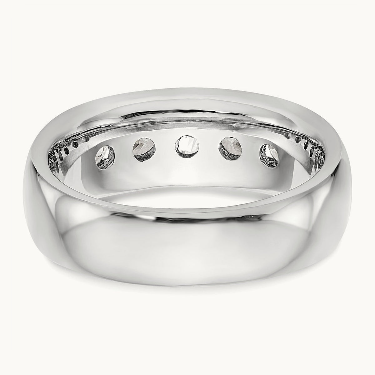 5-Stone Diamond Channel Band, 14K White Gold