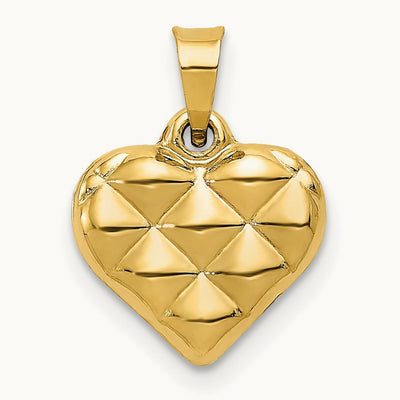Polished and Textured 3-D Heart Pendant — photo set