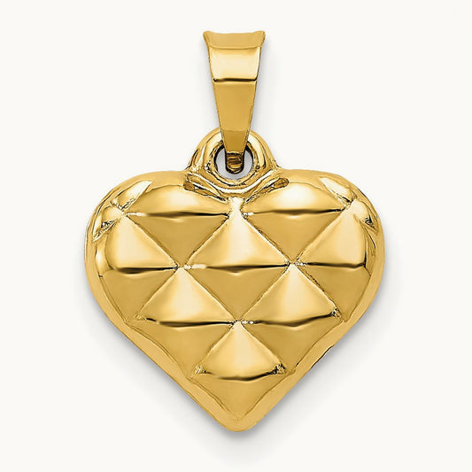 Polished and Textured 3-D Heart Pendant — photo set