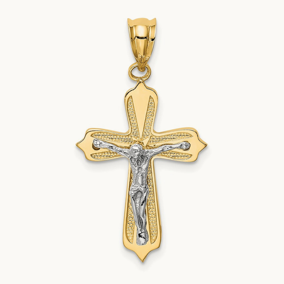 Crucifix Pendant, 14K Two-tone