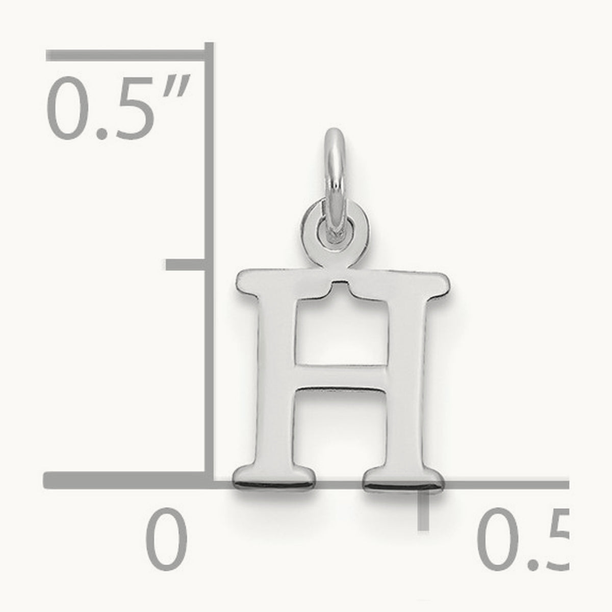Cutout Letter H Initial Pendant, 14K White Gold