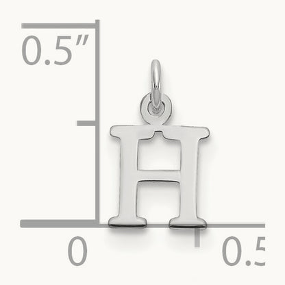 Cutout Letter H Initial Pendant, 14K White Gold