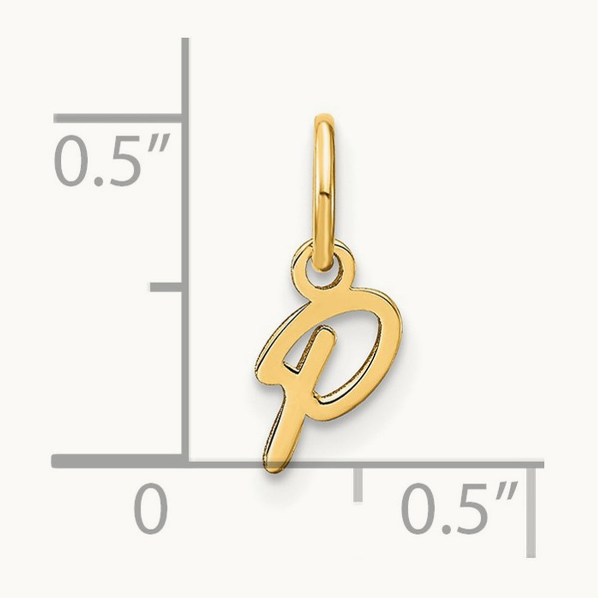Upper case Initial Charm — 14K Yellow Gold, P