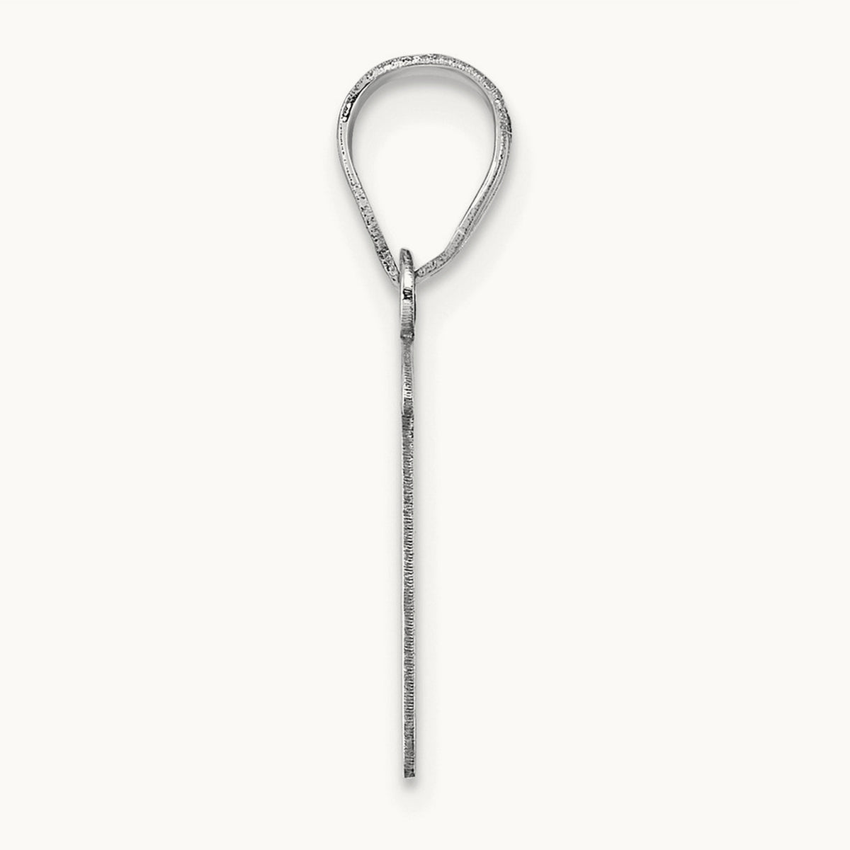 Polished Script Initial Pendant — 14K White Gold, P