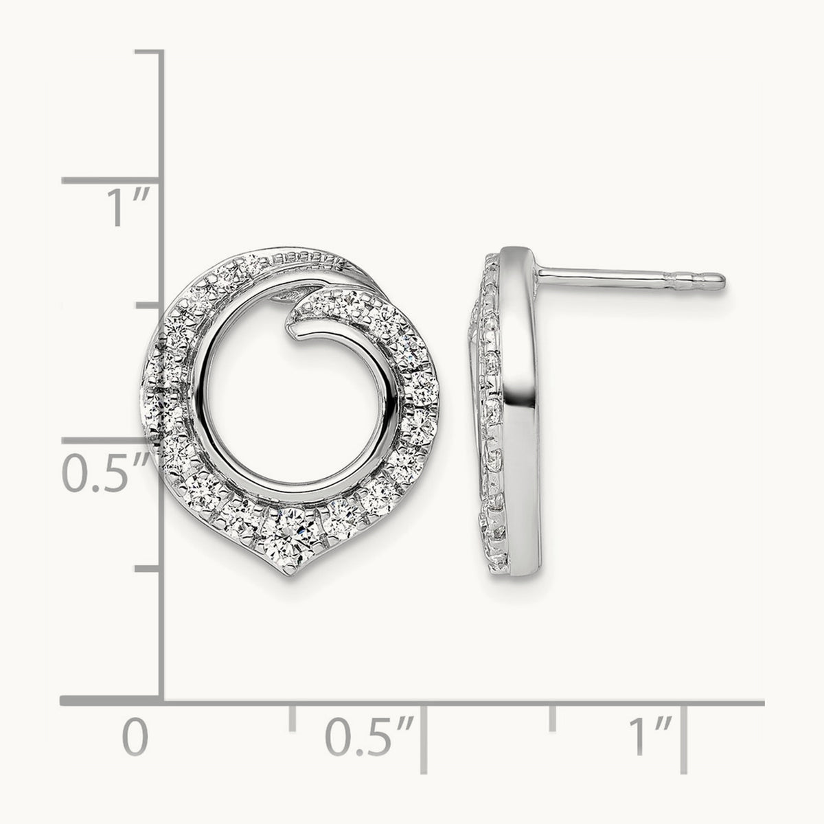 Circle Post Earrings, 1.00 ct tw Lab-Grown Diamond