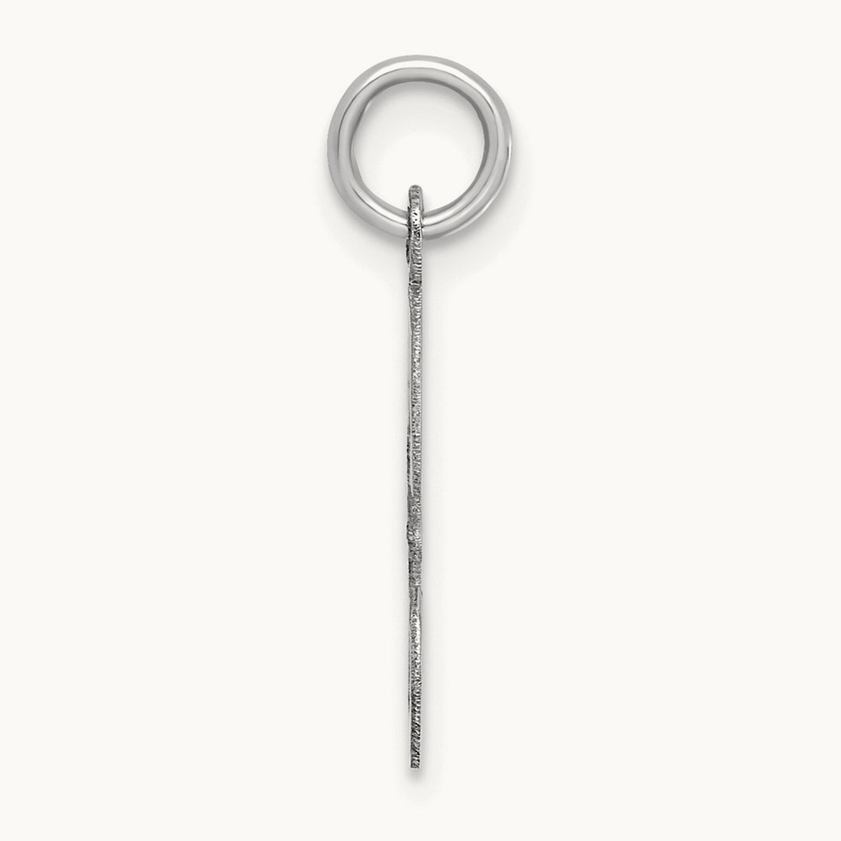 Medium Script Initial Charm — 14K White Gold, F