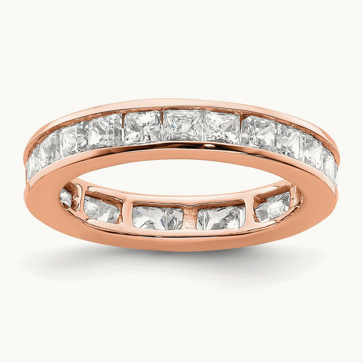 Polished Princess Channel Set Diamond Eternity Band, 2.00 ct tw — 14K Rose Gold