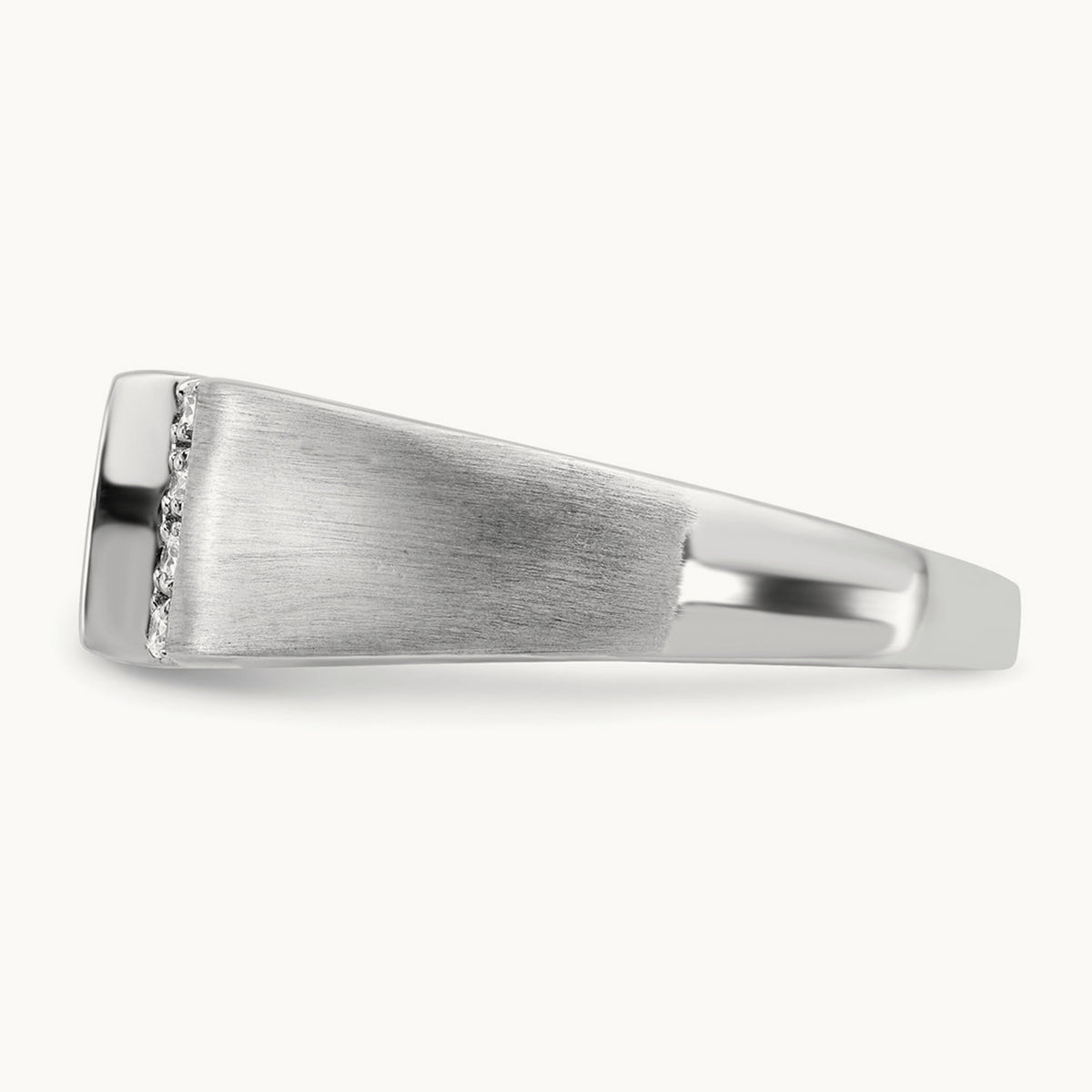 Square Onyx and Diamond Men's Ring — 14K White Gold