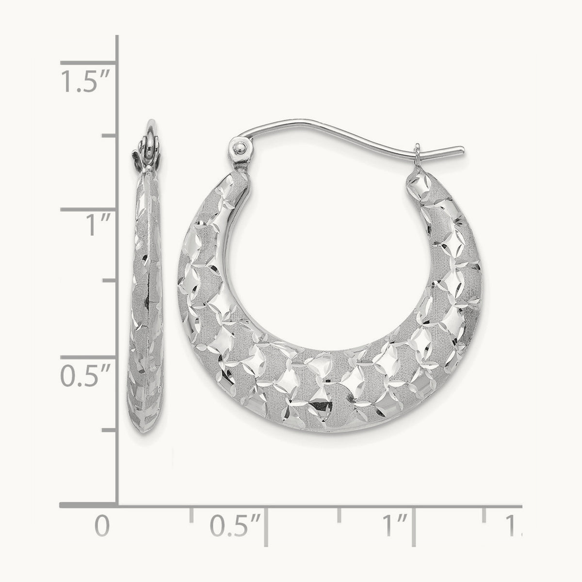 Satin and Diamond-cut Hoop Earrings — photo set