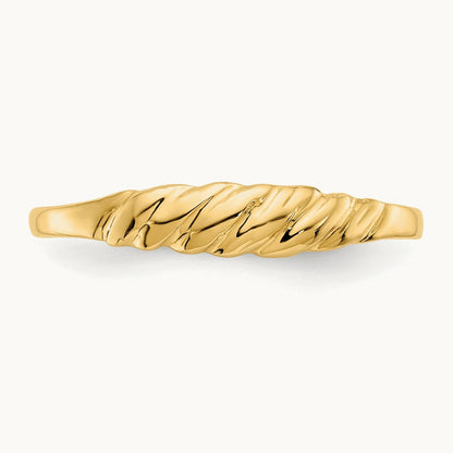 Ridged Dome Ring, 14K