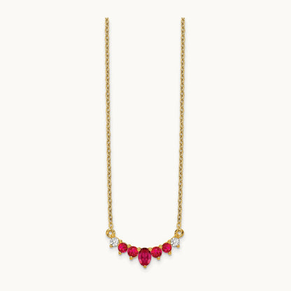 Ruby and Diamond 18 inch Necklace, 14K