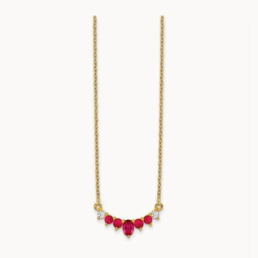Ruby and Diamond 18 inch Necklace, 14K