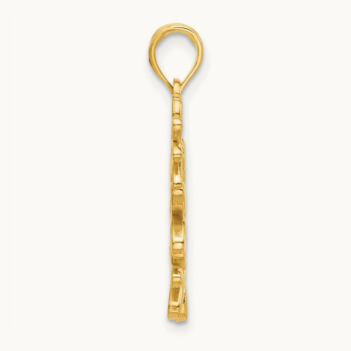 Polished Floral Pendant, 14K