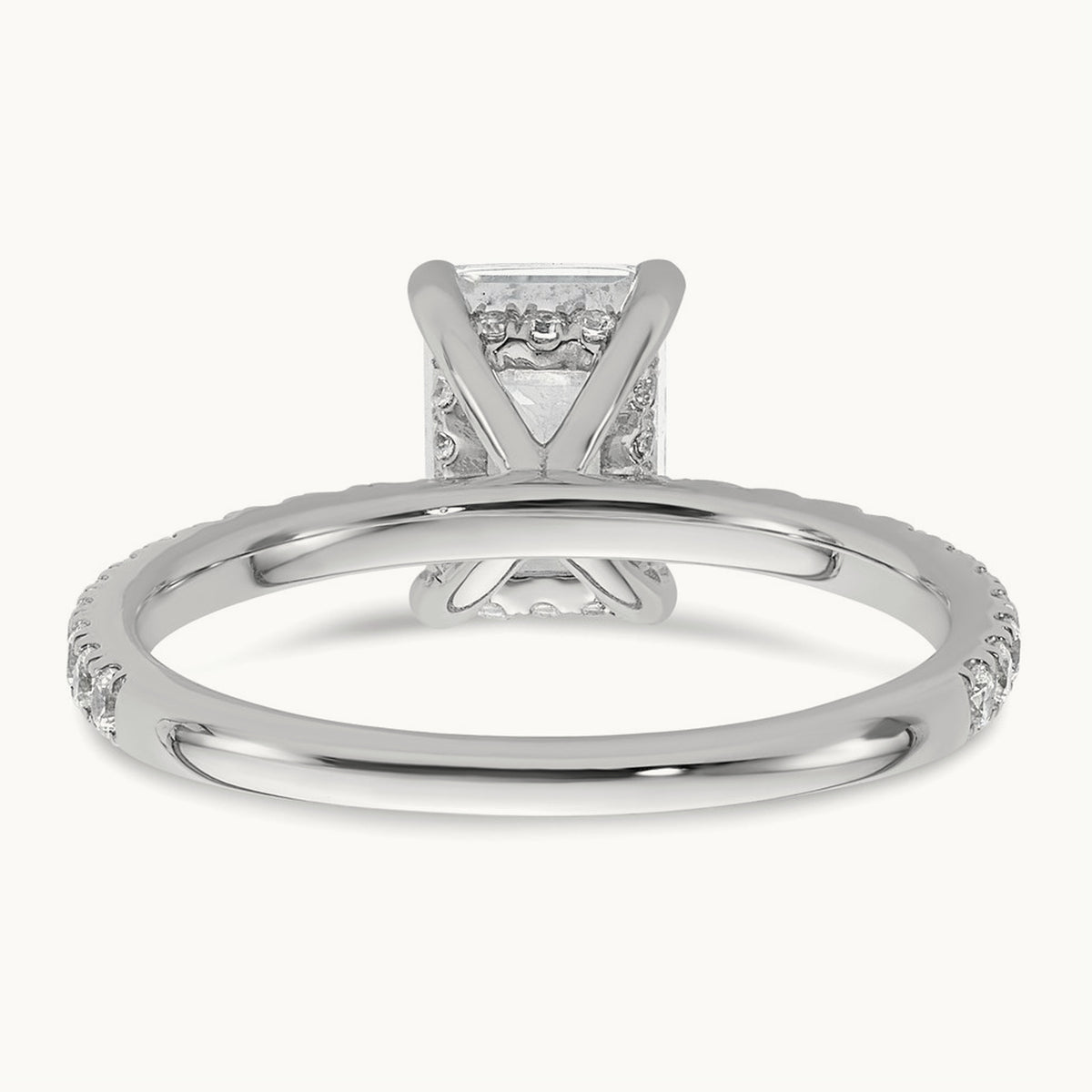Emerald Solitaire Engagement Ring, 1.25-2.25 ct tw Lab-Grown Diamond — 14K White Gold, 7 (2)
