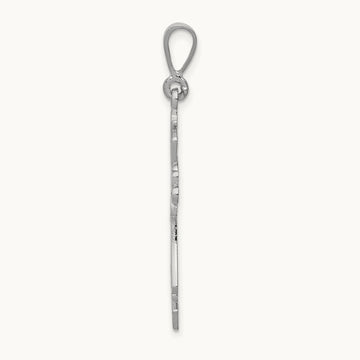Fleur De Lis Cross Pendant, 14K White Gold