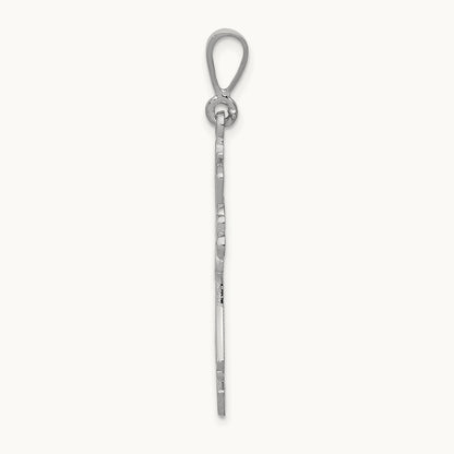 Fleur De Lis Cross Pendant, 14K White Gold