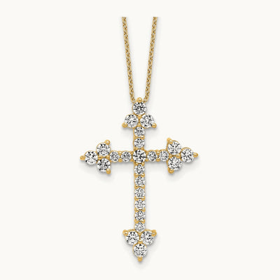 Cross Pendant Necklace, 1.50 ct tw Lab-Grown Diamond