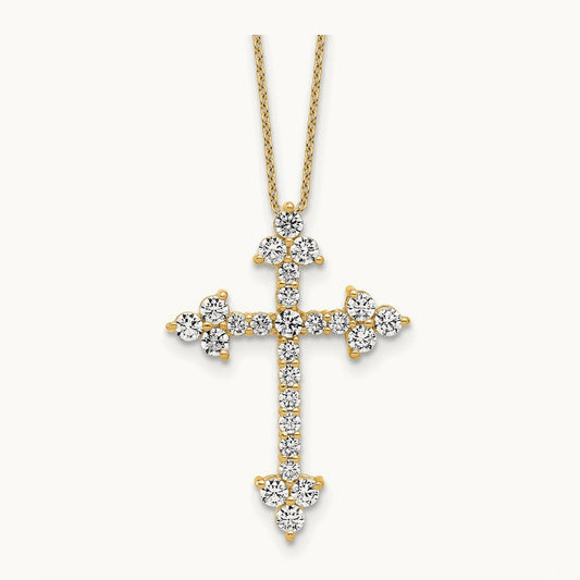 Cross Pendant Necklace, 1.50 ct tw Lab-Grown Diamond