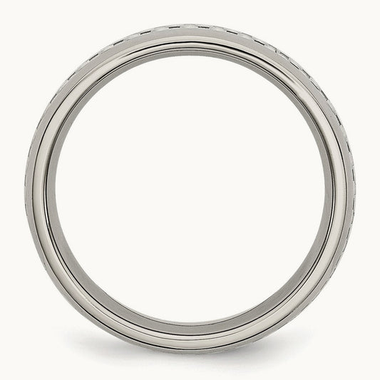 Polished with Grey Carbon Fiber Inlay Band — 6mm