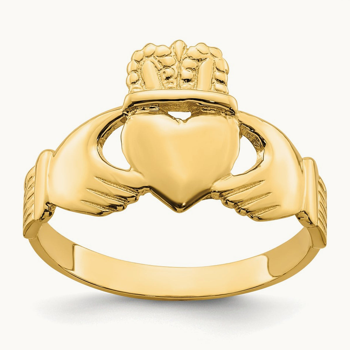 Polished Claddagh Ring (Size 9), 14K