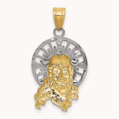Tri-color Diamond-cut Christ Charm — 28mm