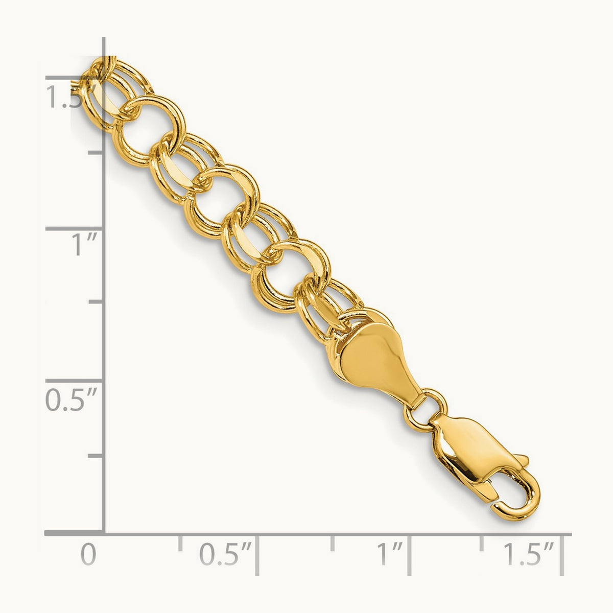 Double Link Charm Bracelet, 14K