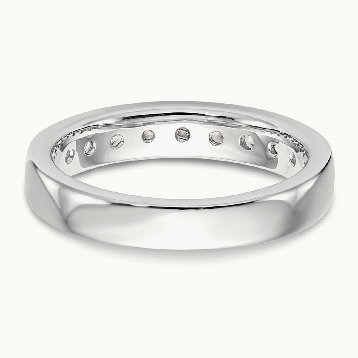 9-Stone Diamond Channel Band, 14K White Gold