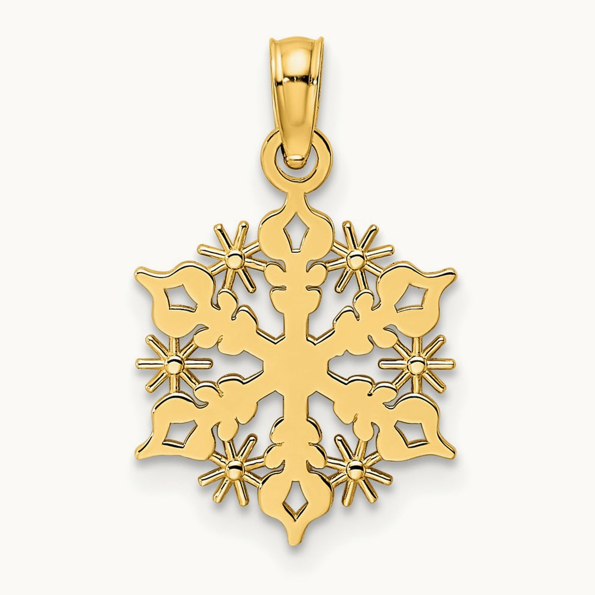 Polished Snowflake Pendant, 14K