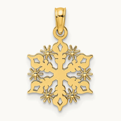 Polished Snowflake Pendant, 14K