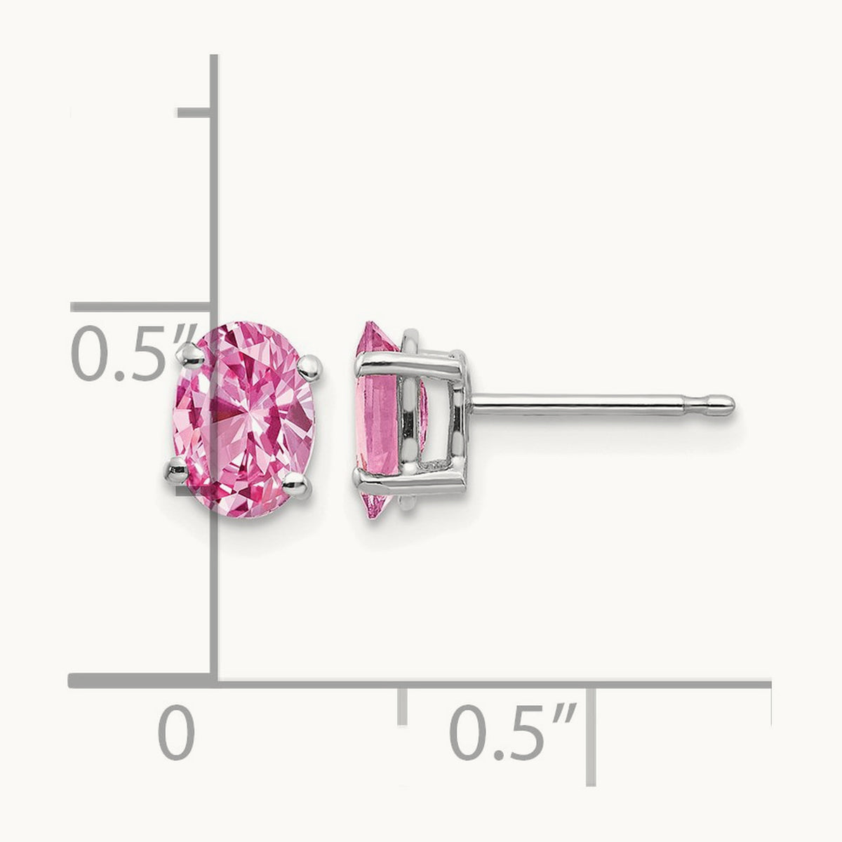 Pink Sapphire Earrings, 14K White Gold