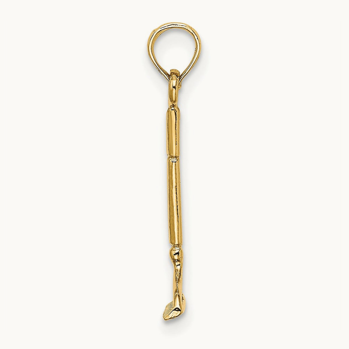 3-D Landscape Rake Garden Tool Charm, 14K