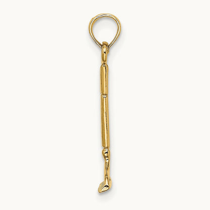 3-D Landscape Rake Garden Tool Charm, 14K