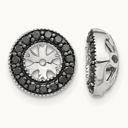 1/4ct Black Diamond Earring Jackets, 14K White Gold