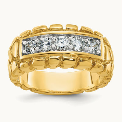 IBGoodman Men's Diamond Nugget Complete Ring, 14K