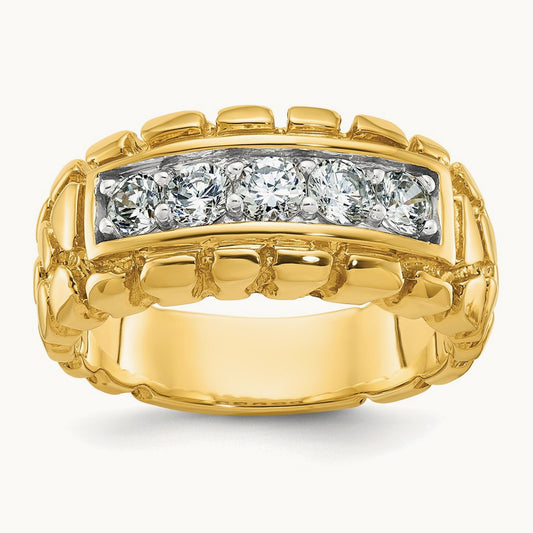 IBGoodman Men's Diamond Nugget Complete Ring, 14K