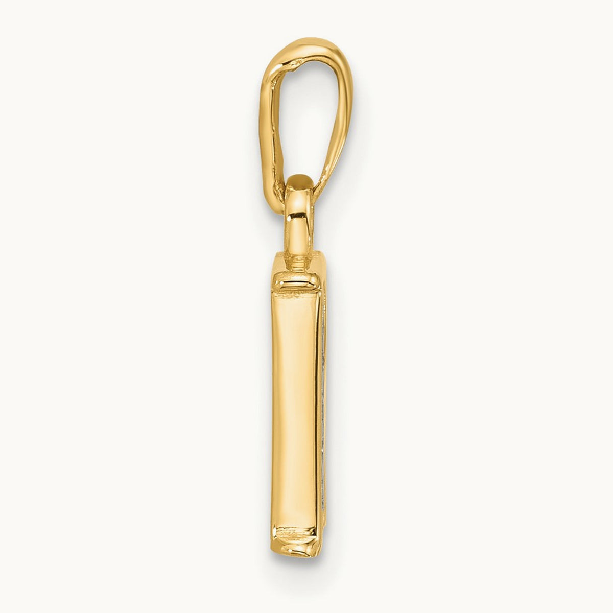 Diamond Letter R Initial Pendant, 14K with Rhodium