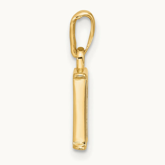 Diamond Letter R Initial Pendant, 14K with Rhodium