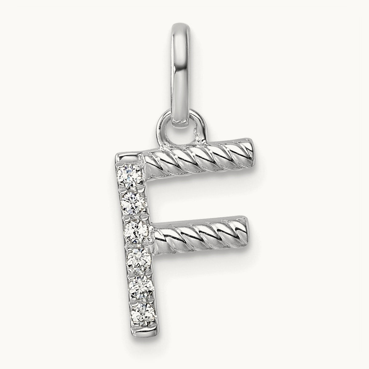 Twisted Diamond Charm — 14K White Gold, F