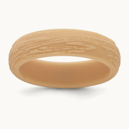 Silicone Sand/Tan 5.70mm Wood Grain Pattern Band